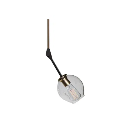 Artcraft Organic 6 1/4" Wide Black And Vintage Brass Mini Pendant