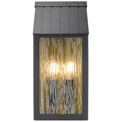 Artcraft Point 13 1/2" High Black 2-light Outdoor Wall Light
