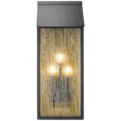 Artcraft Point 25 1/2" High Black 3-light Outdoor Wall Light
