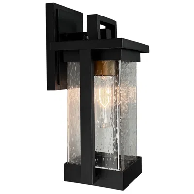 Artcraft Port Charlotte 5.9"w Matte Black Outdoor Wall Light W/ Clear Glass Sha