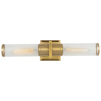 Artcraft Positano 20.8"w 2-light Brushed Brass Bathroom Vanity W/ Clear Glass S