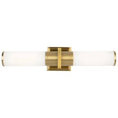 Artcraft Positano 20.8"w 2-light Brushed Brass Bathroom Vanity W/ White Glass S