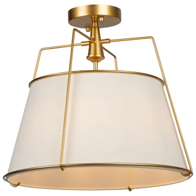 Artcraft Pullman 17" Wide Brass Drum Ceiling Light