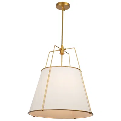 Artcraft Pullman 20 1/4" Wide Brass And Linen Shade Pendant Light