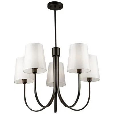 Artcraft Rhythm 27.6" Wide 5-light Black Chandelier With White Linen Shade