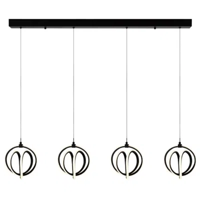 Artcraft Rose 4 Light Led Chandelier Black