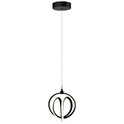 Artcraft Rose 7.5" Wide Black Pendant