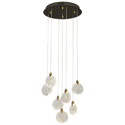 Artcraft Snowflake 15 3/4" Wide Black Brass Led Multi-light Pendant