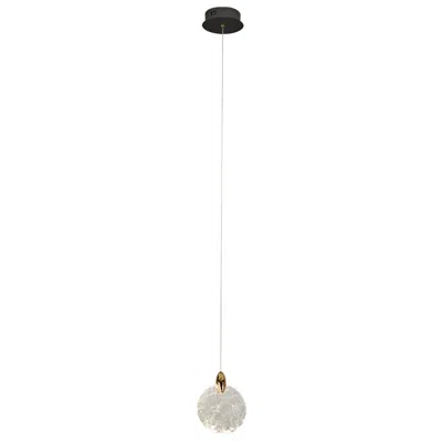 Artcraft Snowflake 6" Wide Black Brass Led Mini Pendant