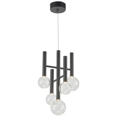 Artcraft Terra 12" Wide 5-light Black Led Chandelier
