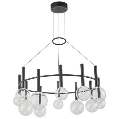 Artcraft Terra 33" Wide 12-light Black Led Chandelier In Multi
