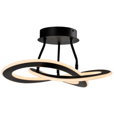 Artcraft Wave 17.7" Wide Black Semi-flush Mount