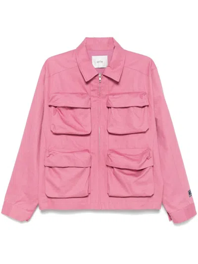 Arte 3d-pockets Cotton Jacket In Pink