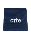 Arte Antwerp Aaron Knit Scarf Man Scarf Navy Size - Wool, Polyamide, Tencel, Cashmere In Navy Blue