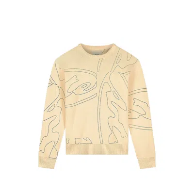 Arte Antwerp Abstract Line-art Knit Sweater In Brown