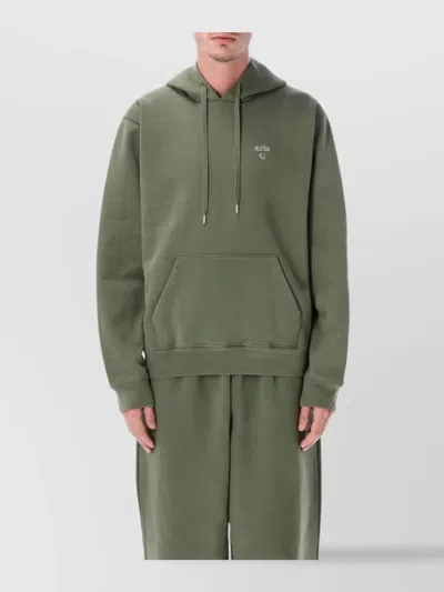 Arte Antwerp Adjustable Hooded Sweatshirt Front Pocket In Green