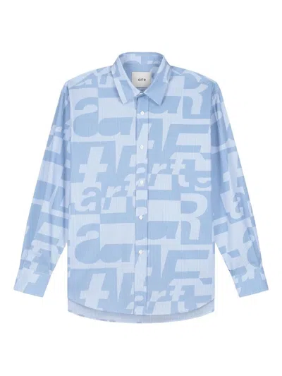 Arte Antwerp Graphic Print Long Sleeves Casual Shirt In Blue