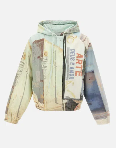 Arte Antwerp Angola Print Multicolour Jacket In Green