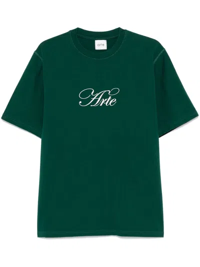 Arte Antwerp Arte Front Print T`shirt In Green