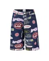 Arte Antwerp Bermuda Stampa All-over In Dark Denim