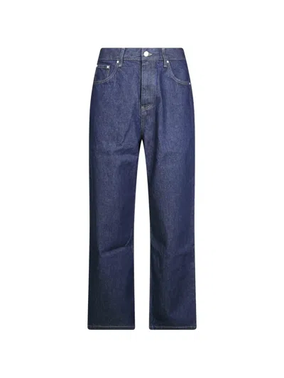 Arte Antwerp Big A Logo-patch Straight-leg Jeans In Blue