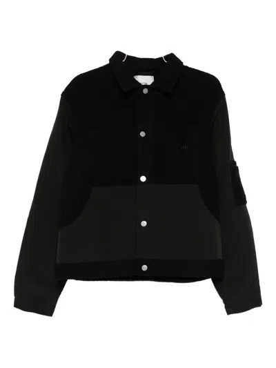 Arte Antwerp Button-up Bomber Jacket In Black