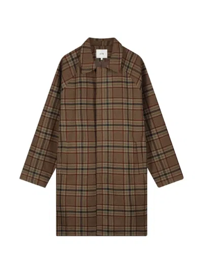 Arte Antwerp Cappotto Plaid-check Coat In Green