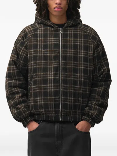 Arte Antwerp Check-pattern Reversible Jacket In Brown