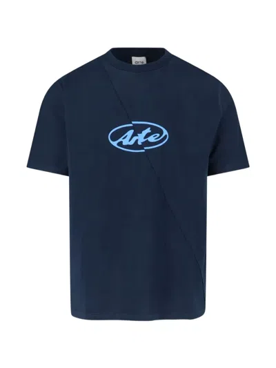 Arte Antwerp Circle Logo T-shirt In Blue