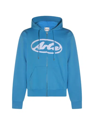 Arte Antwerp Circle Logo Zip-up Hoodie In Blue