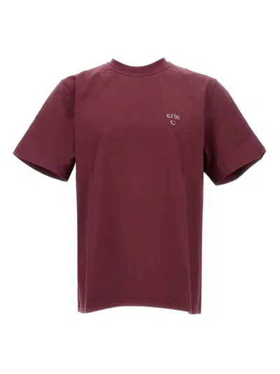 Arte Antwerp Cotton T-shirt In Burgundy