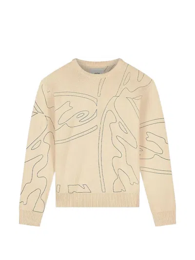 Arte Antwerp Crew Neck Long-sleeve Sweater In Neutral