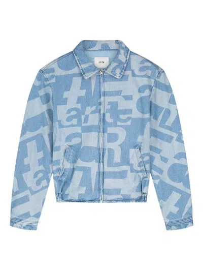 Arte Antwerp Denim "allover" Jacket In Blue
