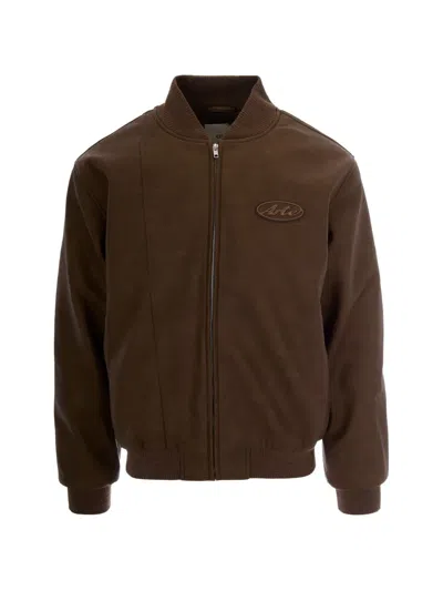Arte Antwerp Embroidered Bomber Jacket In Brown