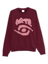Arte Antwerp Embroidered-eye Sweatshirt In Brown