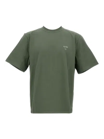 Arte Antwerp Embroidered-logo Cotton T-shirt In Green