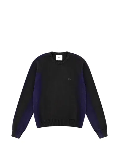 Arte Antwerp Embroidered-logo Long-sleeve Sweater In Black