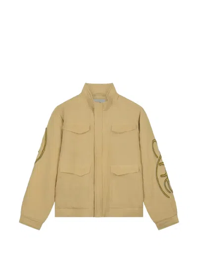 Arte Antwerp Embroidered-sleeve Jacket In Neutral