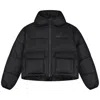 Arte Antwerp Felt  Crop Puffer Jacket In Black