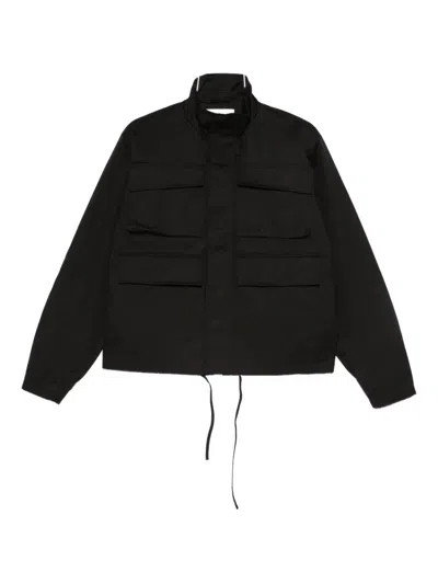 Arte Antwerp Flap-pocket Drawstring Jacket In Black
