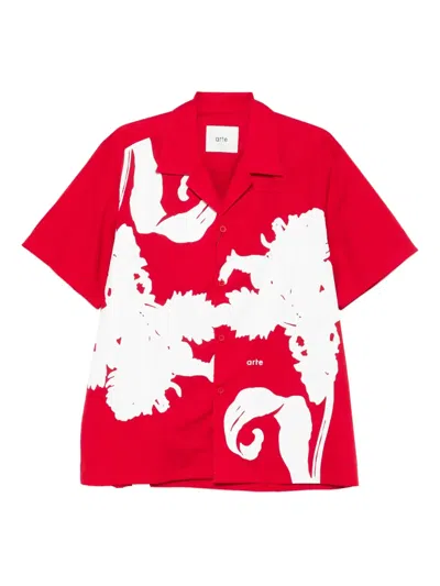 Arte Antwerp Floral-print Shirt In Red