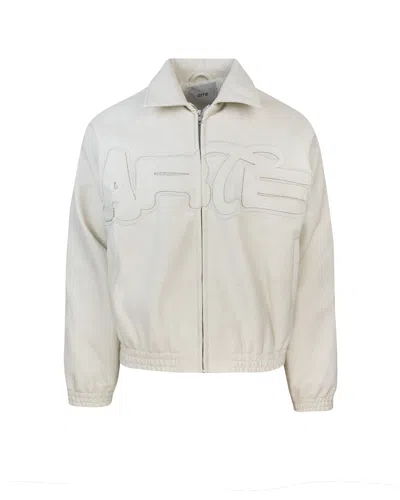 Arte Antwerp Giacca Big Logo In Pelle In Cream