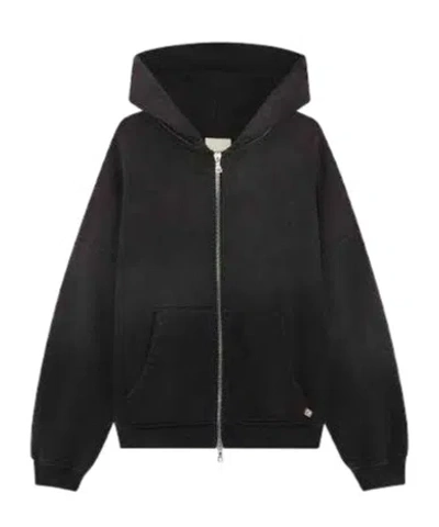 Arte Antwerp Gradient-effect Zip-up Sweatshirt In Black
