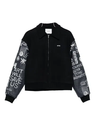 Arte Antwerp Graffiti-print Bomber Jacket In Black