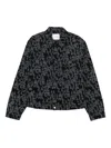 Arte Antwerp Graphic-print Denim Jacket In Black