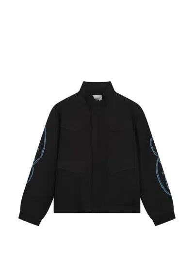 Arte Antwerp Graphic-print High-neck Jacket In Black