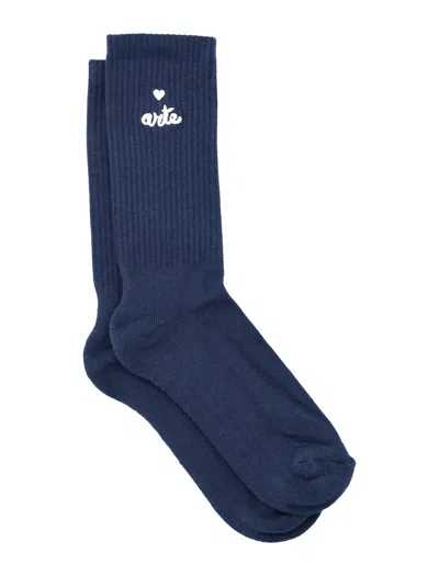 Arte Antwerp Heart Logo Socks In Blue