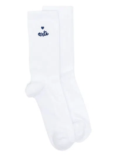 Arte Antwerp Heart Logo Socks In Neutral