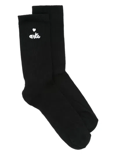 Arte Antwerp Heart Logo Socks In Black