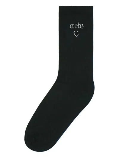 Arte Antwerp Heart-logo Socks In Black